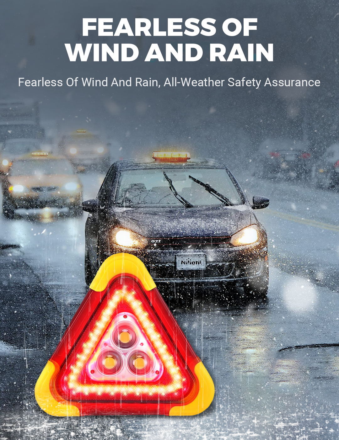 🚗Μεγάλη ειδική προσφορά – 49% έκπτωση🆘3 σε 1 τριγωνικό φως έκτακτης ανάγκης για χρήση στο δρόμο✨