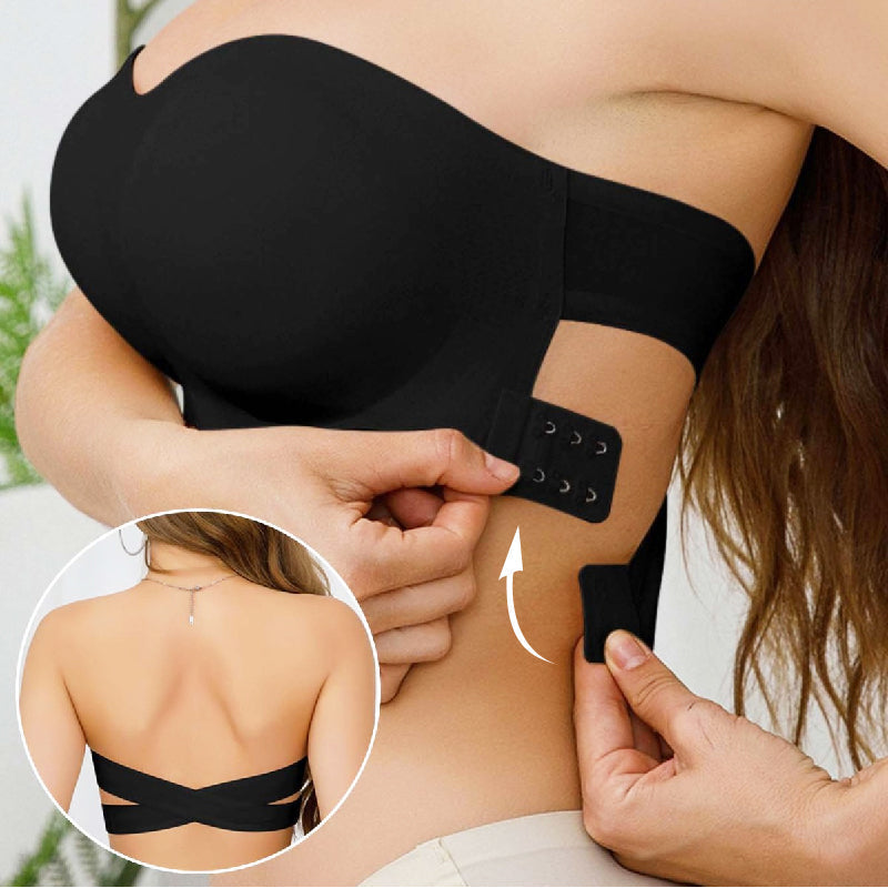 👙Triumph👙Γυναικείο σουτιέν χωρίς τιράντες με αντιολισθητικό σταυρωτό κούμπωμα