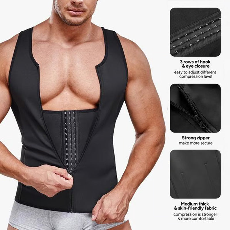 🔥【S-3XL】💪Ανδρικό Μπλουζάκι Συμπιεστικό Ζίπ Στομάχι💥