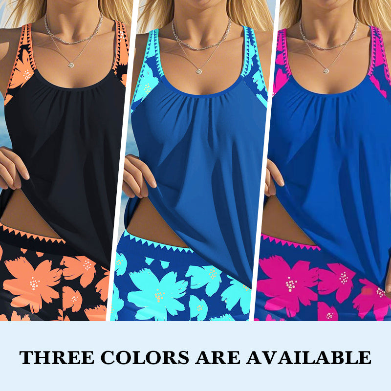 👙TRIAUMPH🏊‍♀️Γυναικεία στάμπα Tankini & Σορτς 2 τεμαχίων Σετ μαγιό