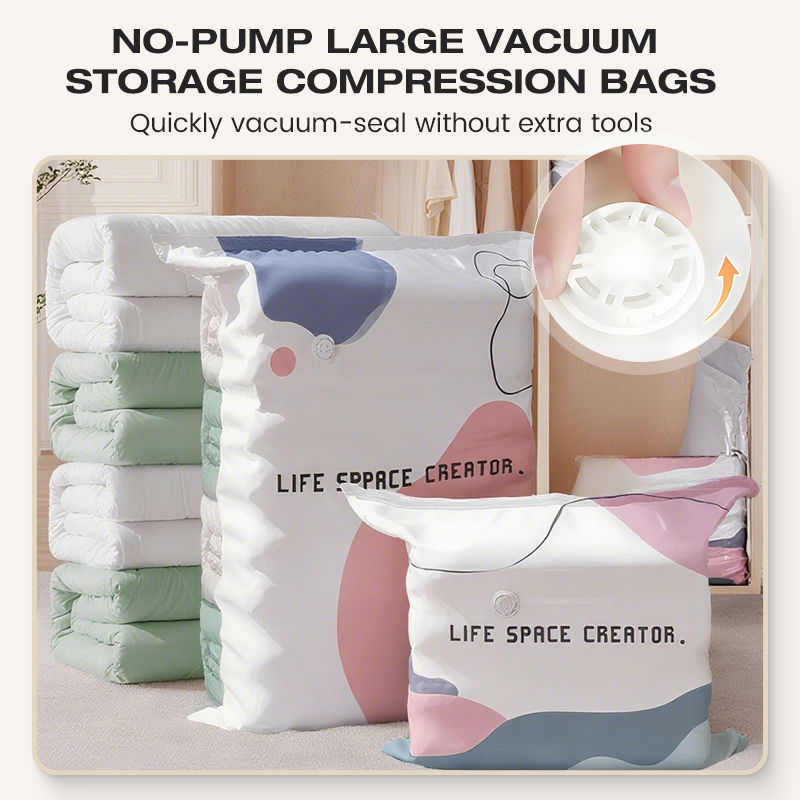 📦✨ Μεγάλες σακούλες κενού αέρος για αποθήκευση - συμπίεση χωρίς αντλία