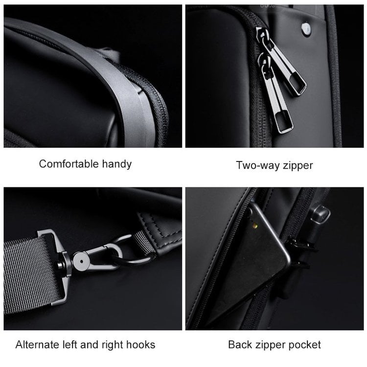 👜USB φόρτιση αθλητική σφεντόνα Anti-theft τσάντα ώμου