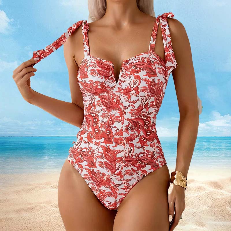 👙 Γυναικείο ολόσωμο μαγιό με στάμπα - Μοντέρνο, εφαρμοστό και άνετο 🌺🌊