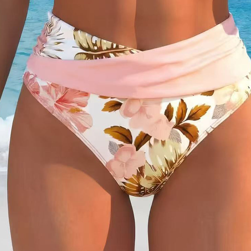 👙Γυναικείο σετ μπικίνι με ψηλή μέση και φλοράλ αποτύπωμα🌸