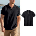 👕 Ανδρικό καθημερινό πουκάμισο από λινό με κοντά μανίκια και γιακά
