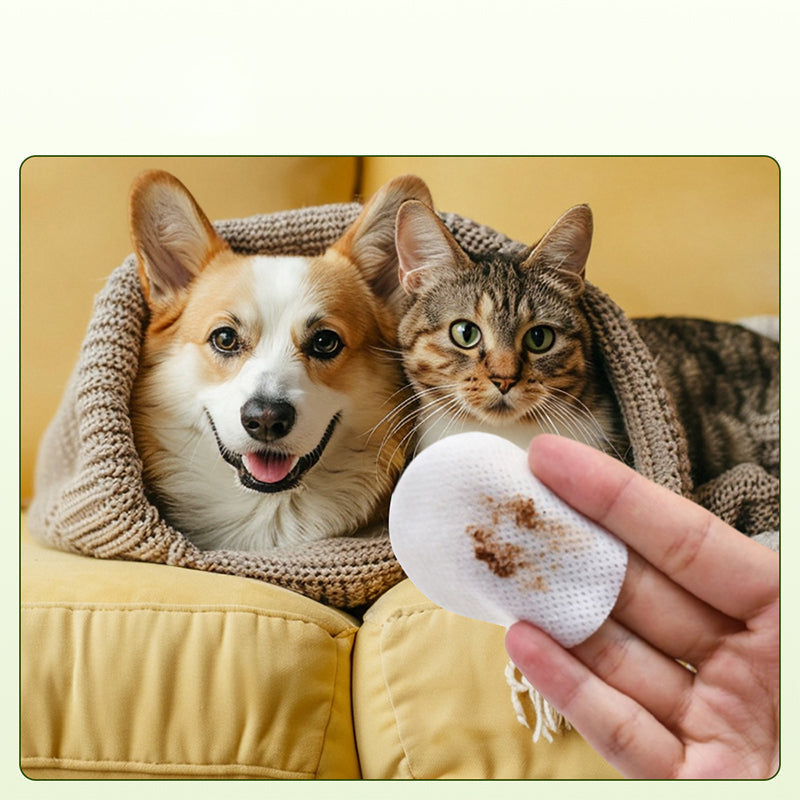 🐱🐶 Φυσικά μαντηλάκια καθαρισμού με φυτικά συστατικά για τα μάτια και τα αυτιά των κατοικίδιων ζώων